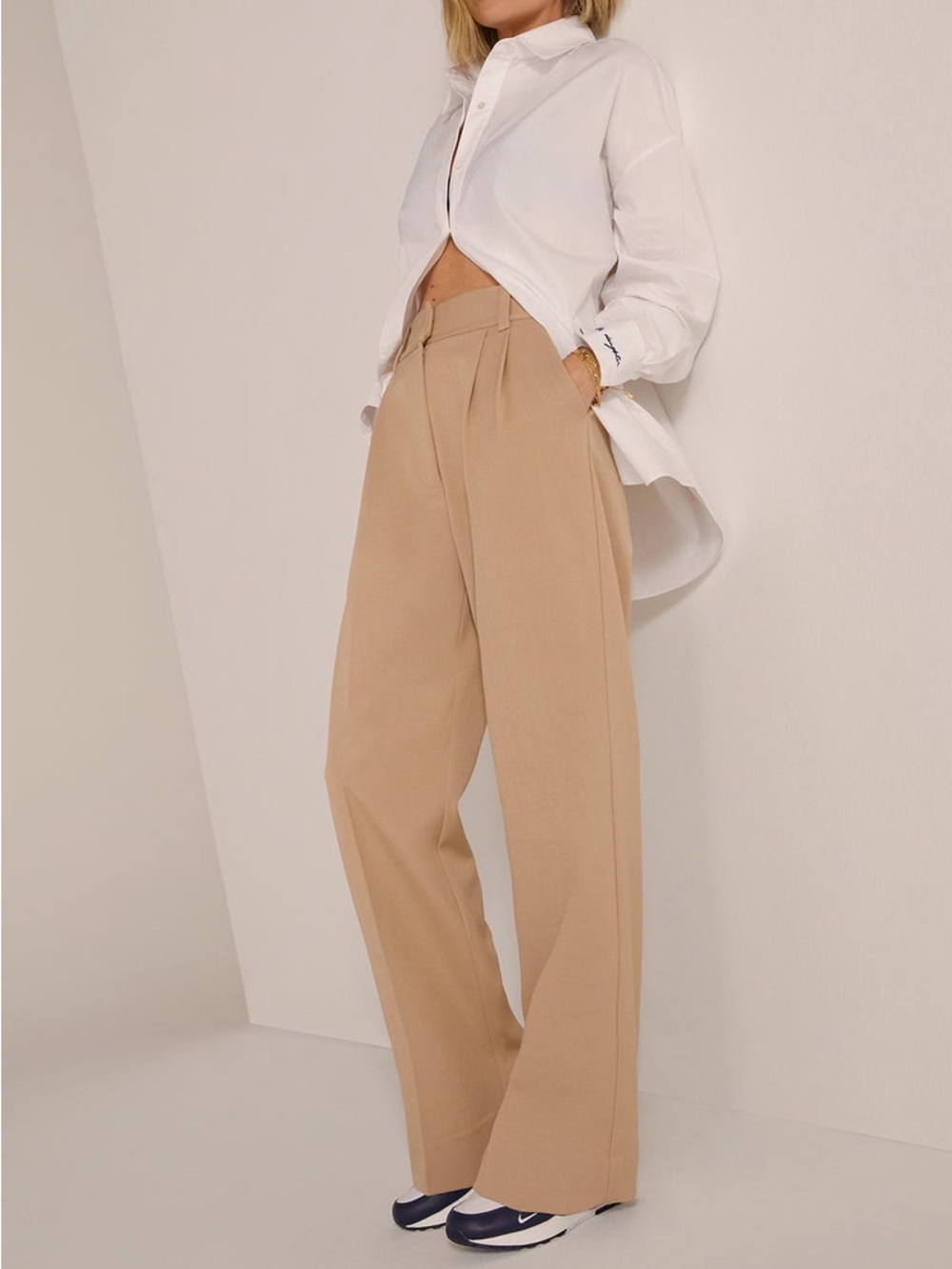 Favorite daughter favorite pants Wide-Leg High-Rise Tan Trousers
